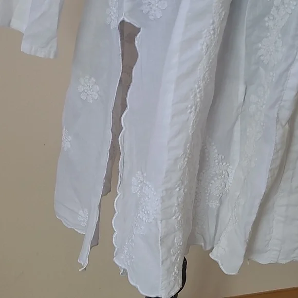 Soft surroundings dresses tunic white embroidered size L - Picture 3 of 10